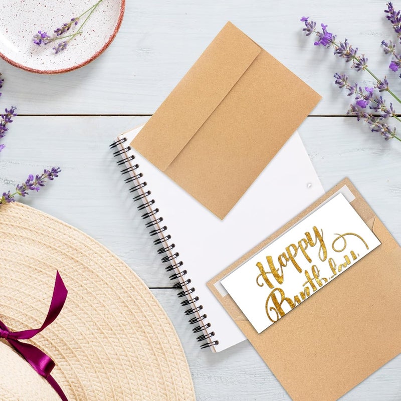 JOOLOKT 50Packs A4 Kraft Envelopes 4x 6 Inch Card Envelopes,Self Seal for Weddings, Greeting Cards，Mailing， Invitations, Photos, Postcards - Image 5